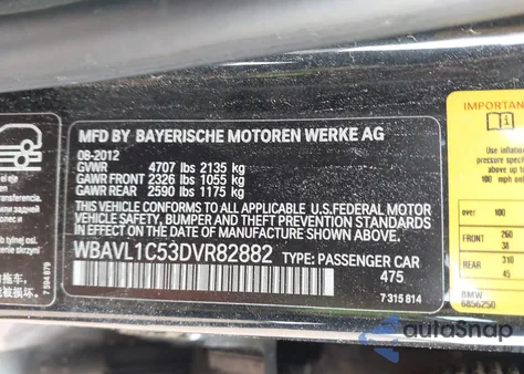 2013 BMW X1 xDrive28I z USA, uszkodzony, nr VIN WBAVL1C53DVR82882